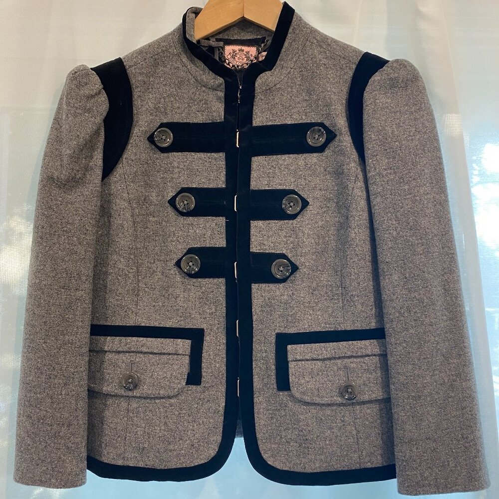 Juicy Couture wool & velvet fitted jacket